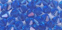 25 4mm Capri Blue Swarovski Bicone Beads